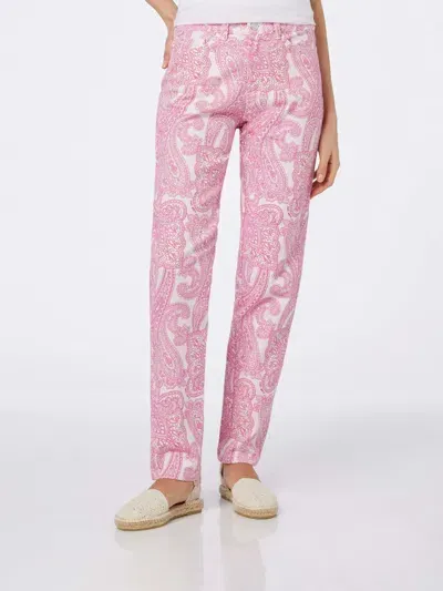 Mc2 Saint Barth Woman Pink Paisley Print Denim Belleville