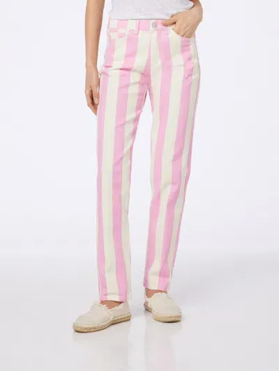 Mc2 Saint Barth Woman Pink Striped Print Denim Belleville