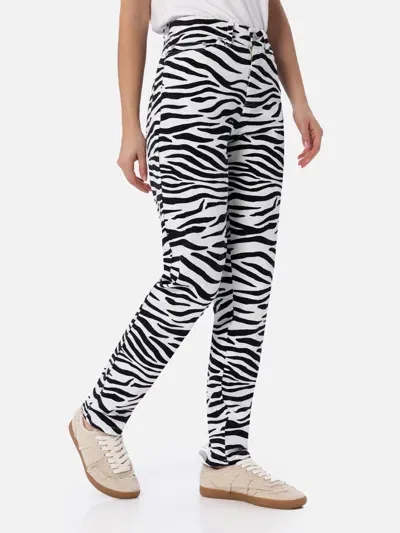 Mc2 Saint Barth Woman Zebra Print Denim Belleville In White