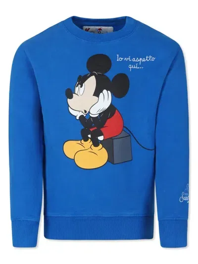 Mc2 Saint Barth Kids' X Disney Printed Sweatshirt In Blue