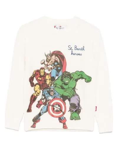 Mc2 Saint Barth X Marvel Douglas Sweater In White