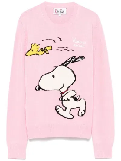 Mc2 Saint Barth Vado Di Corsa Peanuts Sweater In Pink