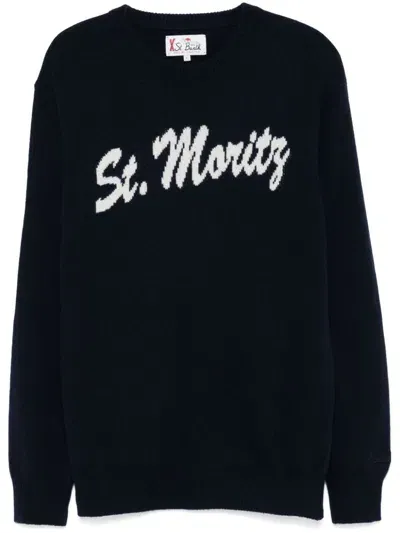 Mc2 Saint Barth X St. Moritz Heron Sweater In Blue