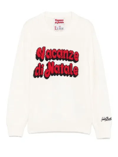 Mc2 Saint Barth Kids' X Vacanze Di Natale Douglas Sweater In White