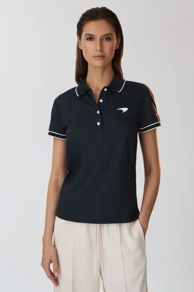 Mclaren F1 Mercerised Cotton Polo Shirt In Navy