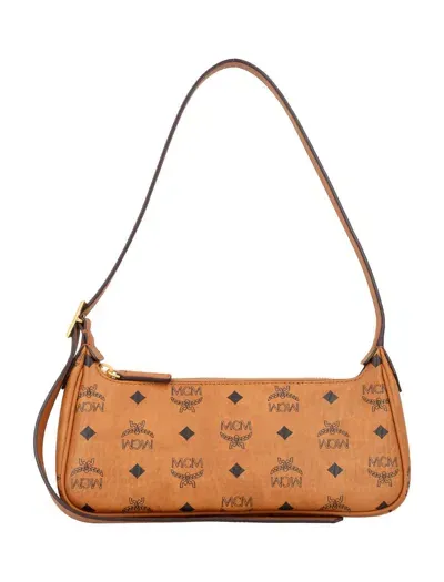 Mcm Aren Shoulder Bag In Cognac