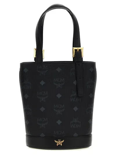 Mcm Aren Visetos Crossbody Tote In Black