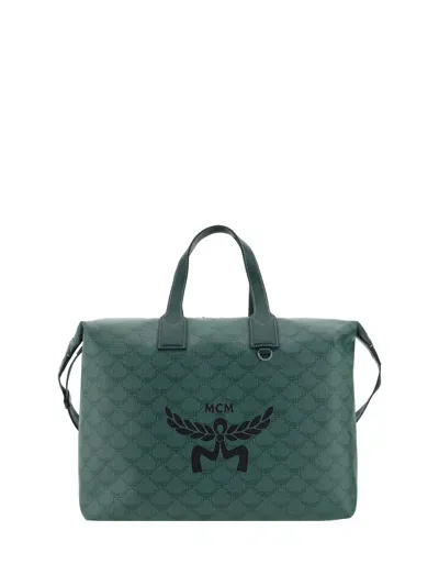 Mcm Himmel Tote Travel Bag In Green