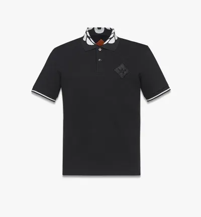 Mcm Black Stretch Piquet Polo Shirt