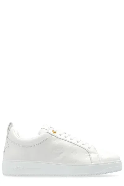 Mcm Logo Embossed Low In White