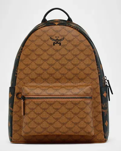 Mcm Stark Maxi Mix Backpack In Cognac