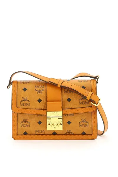 Mcm Small Tracy Monogram Crossbody Bag In Brown