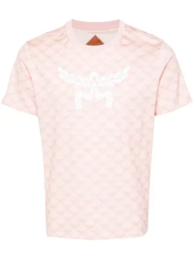 Mcm T-shirt With Logo In Pink