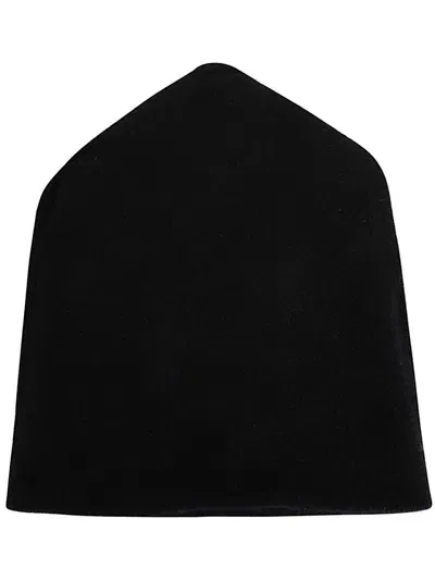 Md75 Beanie Hat Embroidered Cashmere In Black