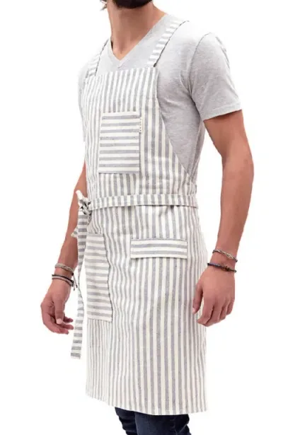 Meema Crossback Bib Apron In Striped