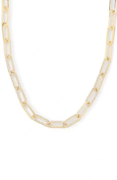 Melinda Maria Carrie Pavé Chain Link Necklace In Gold