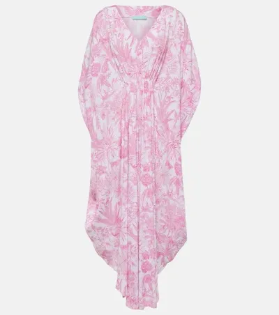 Melissa Odabash Frederica Floral Kaftan In Pink