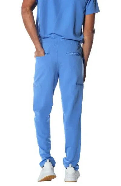 Members Only Hampton Open Bottom Scrub Pants In Ceil Blue