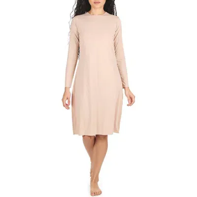 Memoi Bonded Long Sleeve Slip In Beige