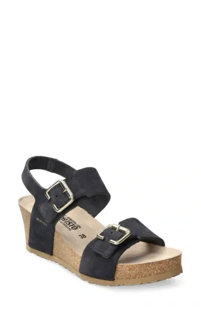 Mephisto Lissandra Platform Wedge Sandal In Deep Blue