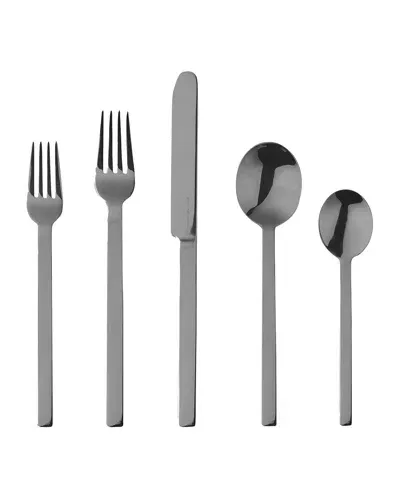 Mepra Stile Nero 5-piece Flatware Place Setting In Black