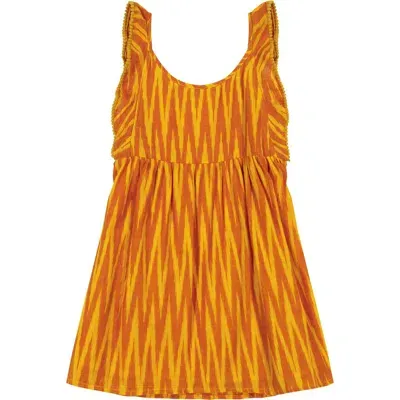 Mer St. Barth Babies'  Daphne Flutter Sleeve Dress In Sunset Ikat