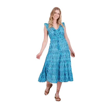 Mer St. Barth Giselle Maxi Dress In Turquoise Ikat