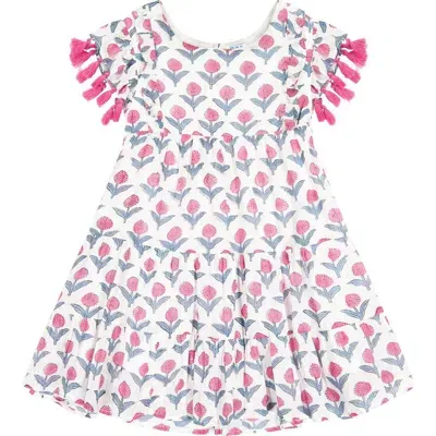 Mer St. Barth Kids'  Sophie Tassel Dress In Pink Flower