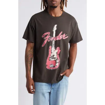 Merch Traffic Fender Graphic T-shirt In Charcoal Pigment Wash