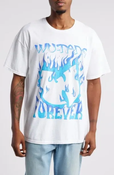 Merch Traffic Forever Cotton Graphic T-shirt In White Overdye