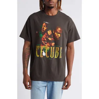 Merch Traffic Ice Cube Cotton Graphic T-shirt In Black Pigment Wash