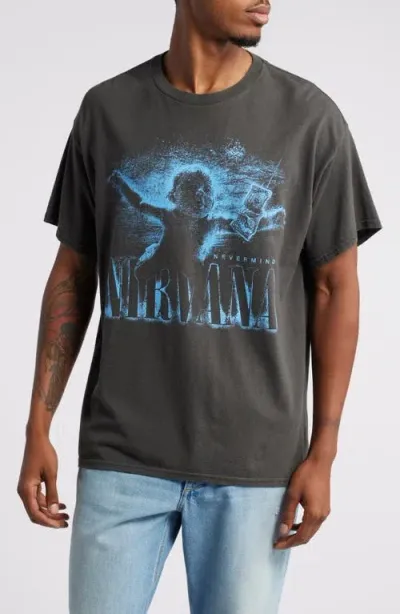 Merch Traffic Nirvana Nevermind Cotton Graphic T-shirt In Black Pigment Dye