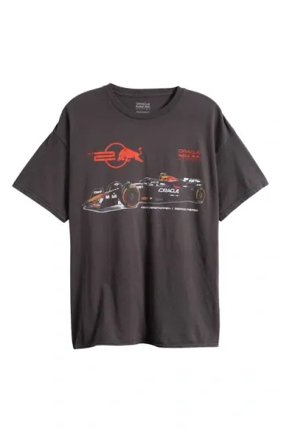 Merch Traffic Red Bull Racing Cotton Graphic T-shirt In Black Pigment Dye