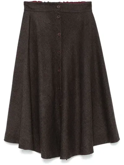 Merci A-line Midi Skirt In Braun