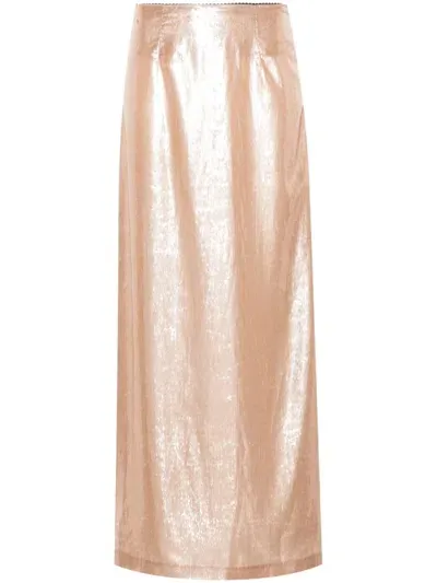 Merci Fringed Maxi Skirt In Brown