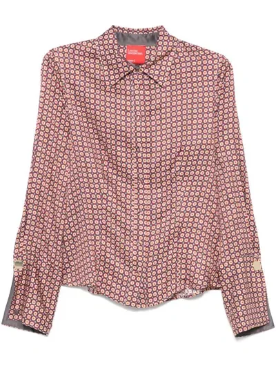 Merci Geometric-pattern Print Shirt In Pink