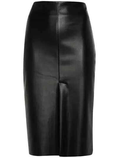 Merci High-waist Midi Skirt In Black