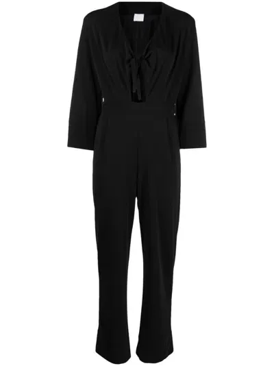 Merci Knot-detail V-neck Jumpsuit In Black