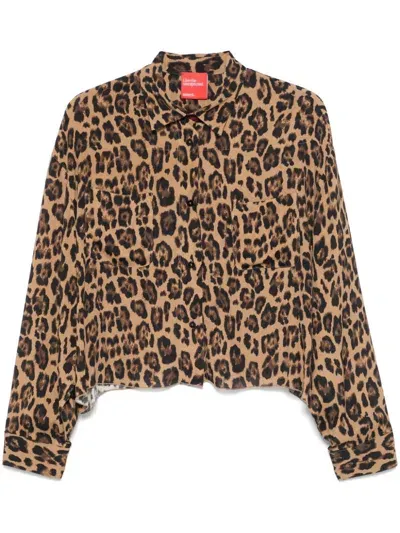 Merci Leopard-print Shirt In Brown