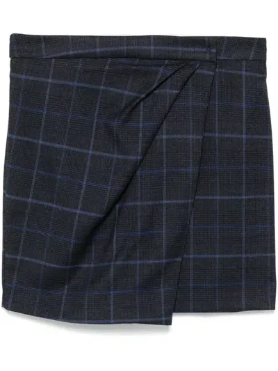 Merci Plaid-check Mini Skirt In Blue