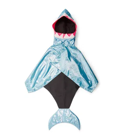 Meri Meri Kids' Shark Costume Cape In Blue