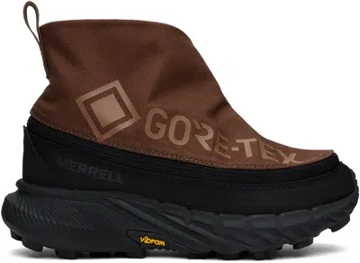 Merrell 1trl Brown & Green Agility Peak 5 Gtx Zip Off Sneakers In Rye