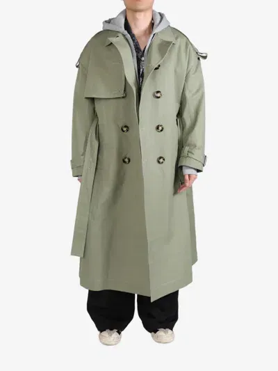 Meryll Rogge Belted Trech Coat In Olive Green