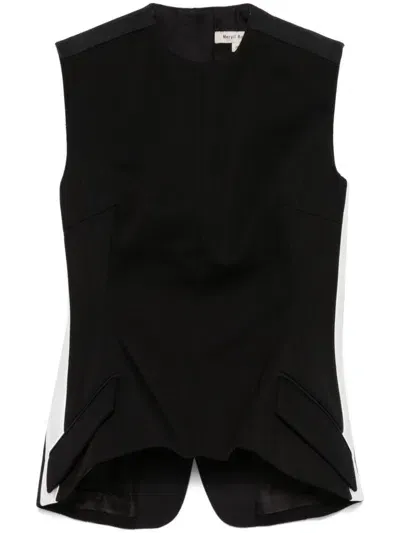 Meryll Rogge Twill-weave Vest In Black