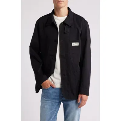 Merz B Schwanen Organic Cotton Workwear Jacket In Deep Black