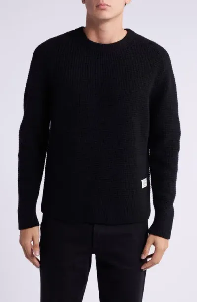 Merz B Schwanen Thermal Wool & Cashmere Sweater In Deep Black