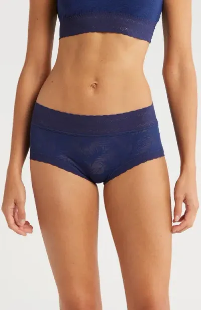 Meundies Allover Lace Hipster Briefs In Midnight Navy