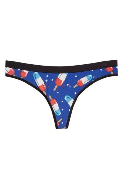 Meundies Print Seamless Thong In Patriotic Pops