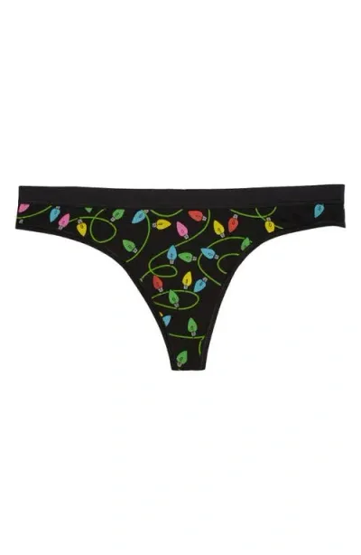 Meundies Print Seamless Thong In String Lights