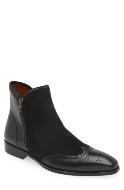 Mezlan Camilleri Wingtip Ankle Boot In Black